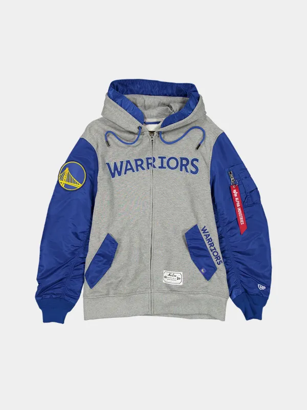GOLDEN STATE WARRIORS X ALPHA X NEW ERA MA-1 ZIP UP HOODIE sold by Alpha Industries