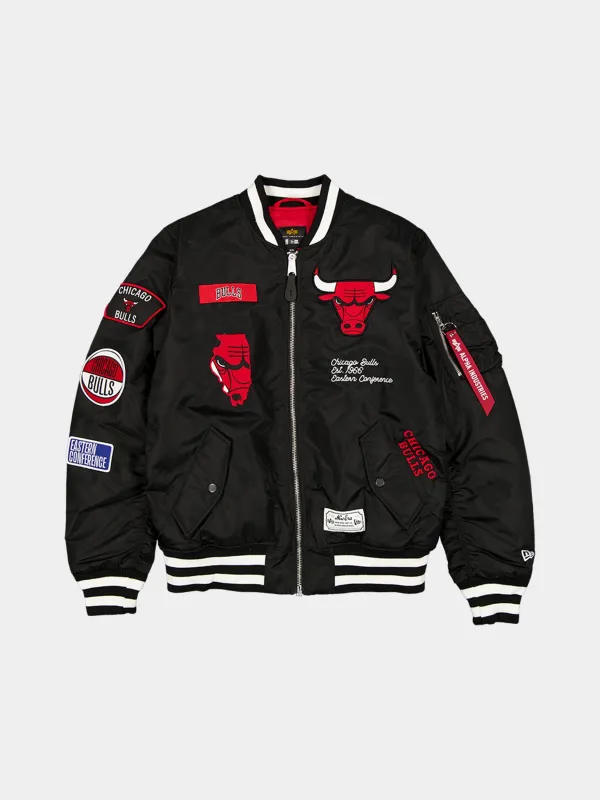 CHICAGO BULLS X ALPHA X NEW ERA MA-1 BOMBER JACKET (BLACK) sold by Alpha Industries