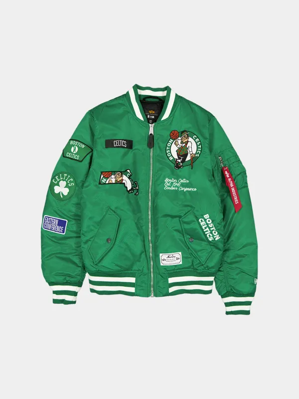 BOSTON CELTICS X ALPHA X NEW ERA MA-1 BOMBER JACKET (KELLY GREEN) sold by Alpha Industries