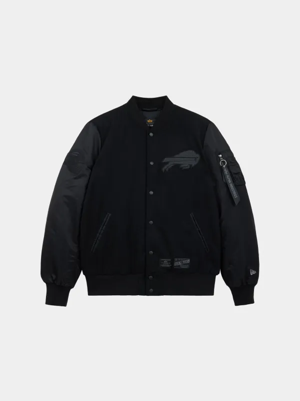 BUFFALO BILLS X ALPHA X NEW ERA WOOL VARSITY MA-1 BOMBER JACKET sold by Alpha Industries