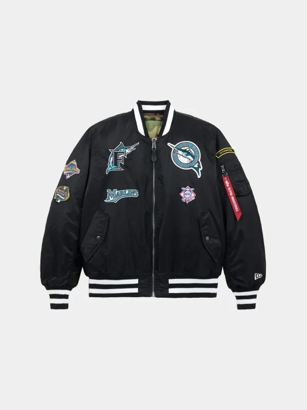 MIAMI MARLINS X ALPHA X NEW ERA MA-1 BOMBER JACKET sold by Alpha Industries