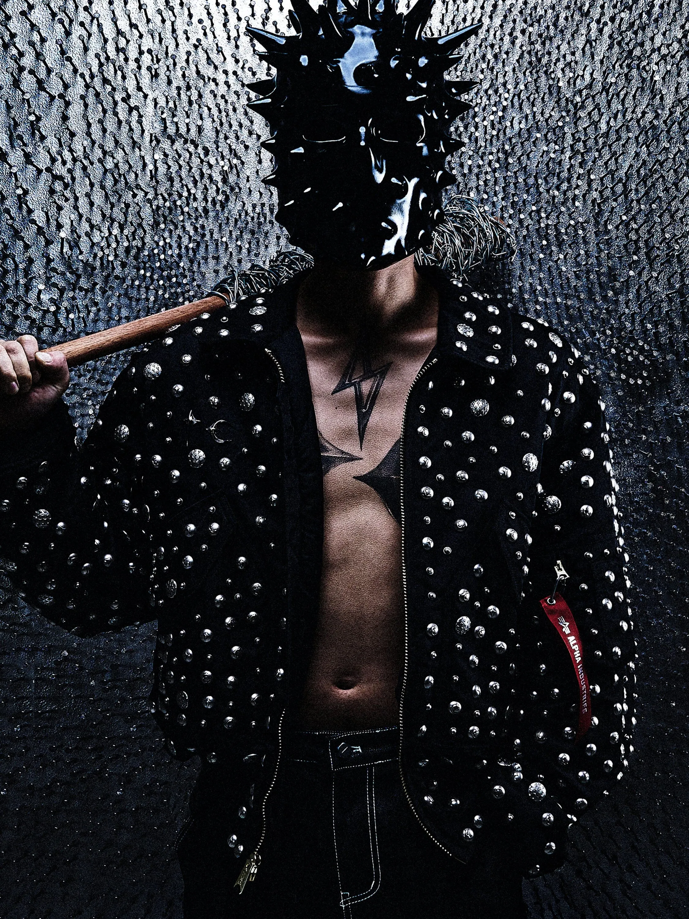 THUG CLUB X ALPHA CWU 45/P ALL OVER RIVET JACKET sold by Alpha Industries product image thumbnail 2