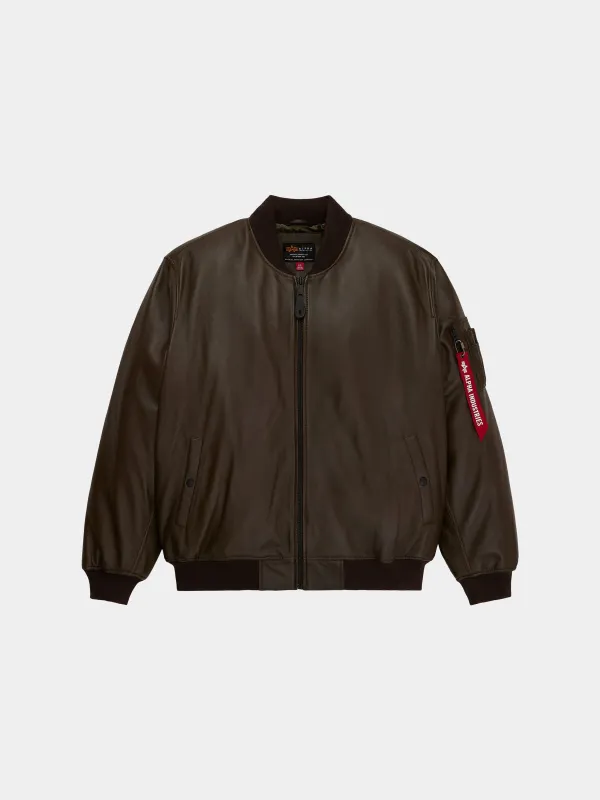 LEATHER MA-1 FLIGHT JACKET (ESPRESSO) sold by Alpha Industries