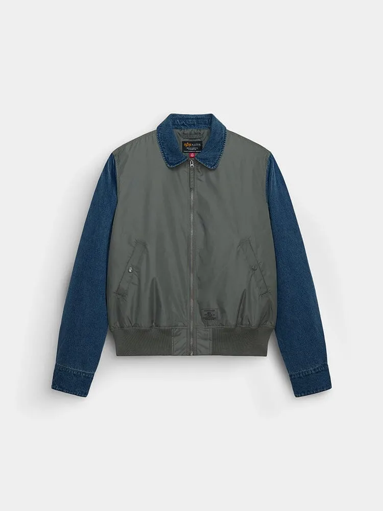 DENIM RELAXED MIXED MEDIA FLIGHT JACKET sold by Alpha Industries product image thumbnail 5