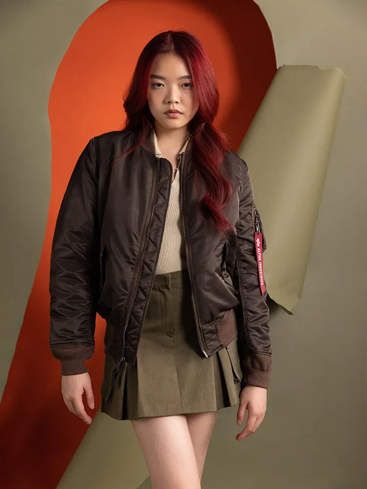 MA-1 BOMBER JACKET WOMENS (CHOCOLATE) sold by Alpha Industries product image thumbnail 2