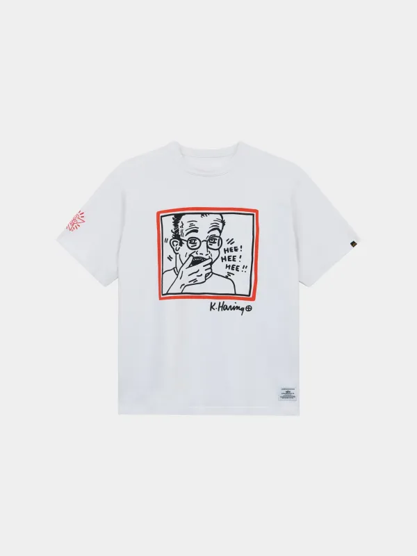 KEITH HARING X ALPHA GRAPHIC TEE "HEE HEE" sold by Alpha Industries