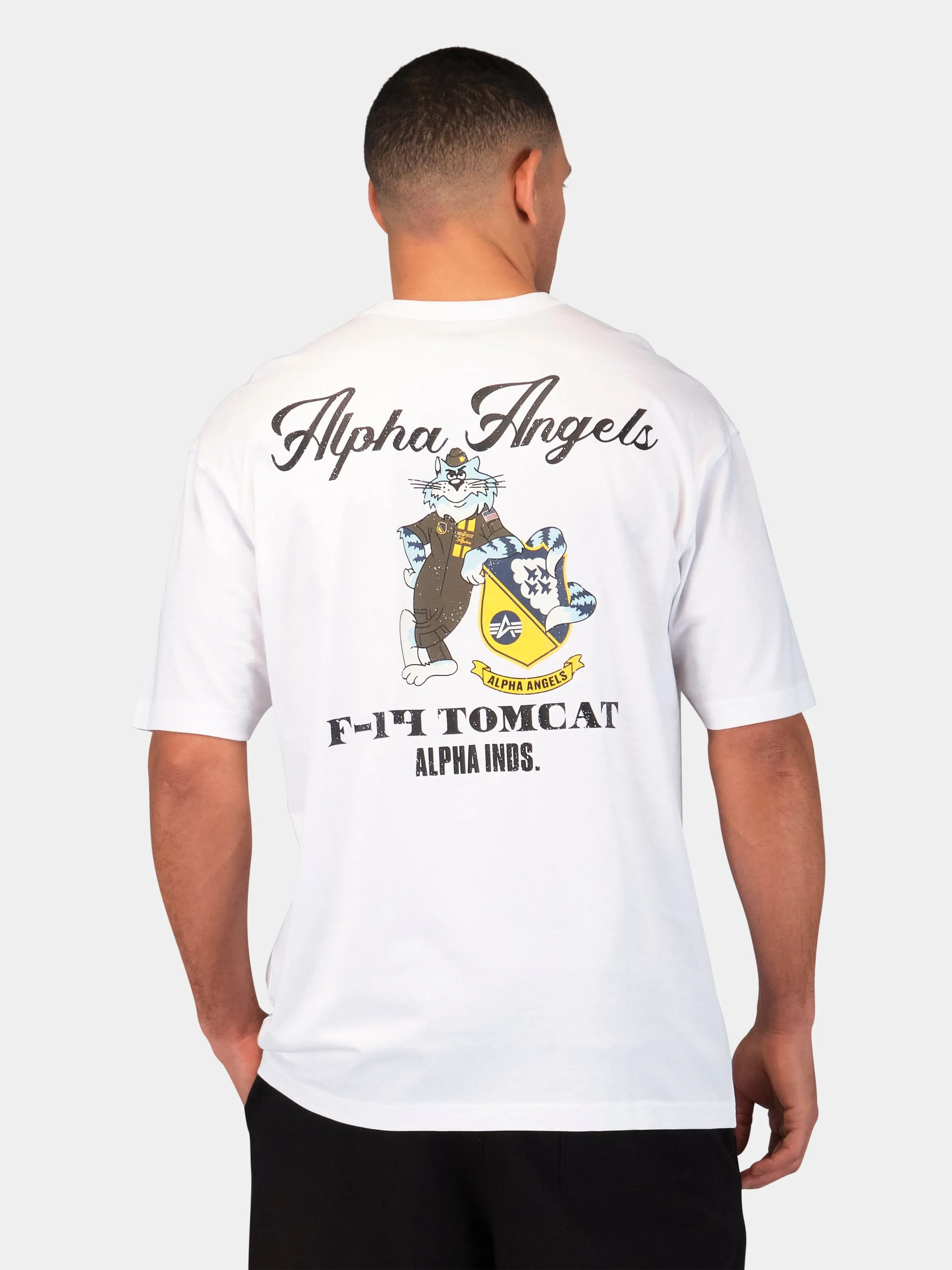 RELAXED ALPHA ANGELS TEE (WHITE, REPLICA BLUE) sold by Alpha Industries product image thumbnail 4