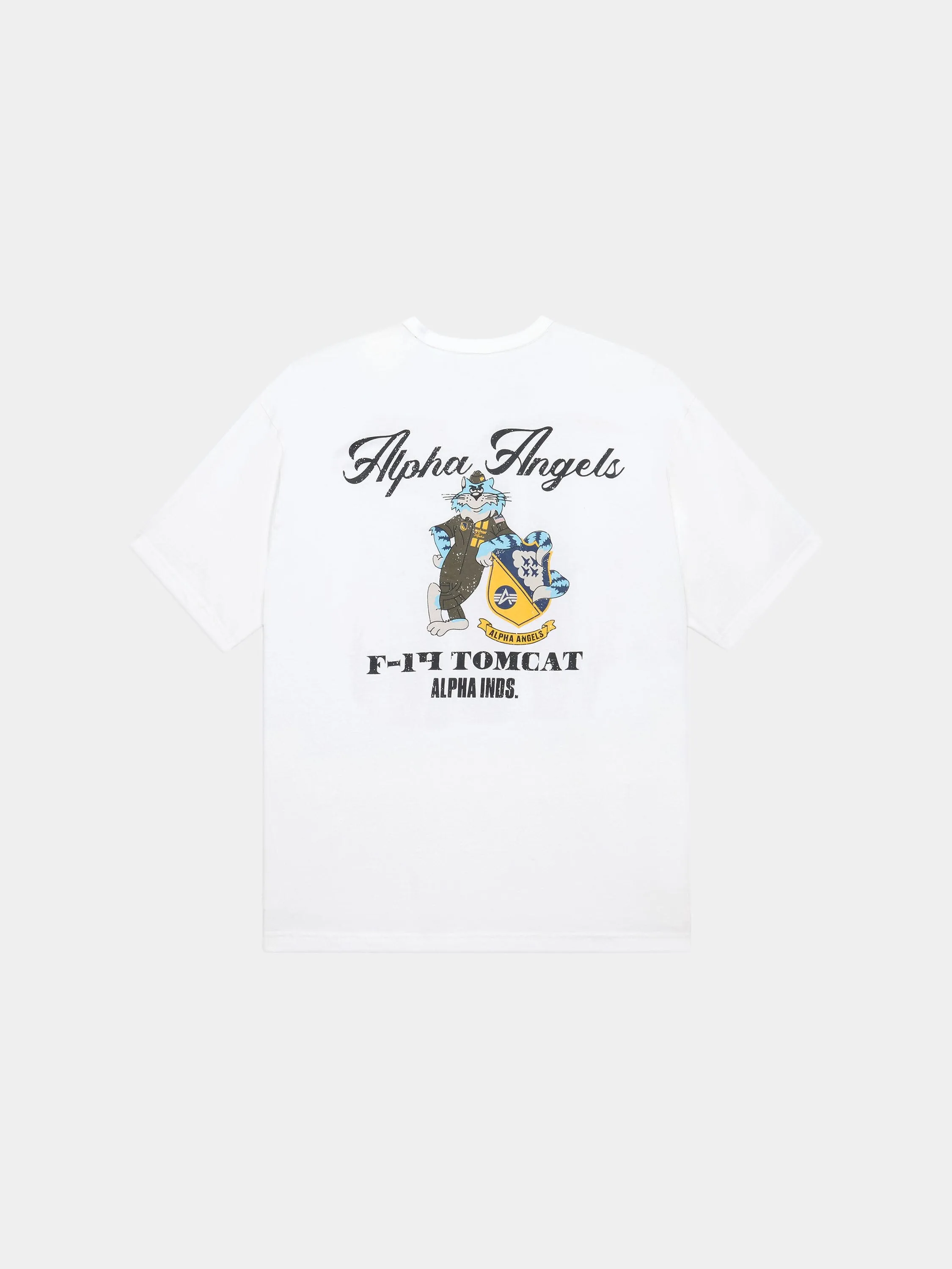 RELAXED ALPHA ANGELS TEE (WHITE, REPLICA BLUE) sold by Alpha Industries