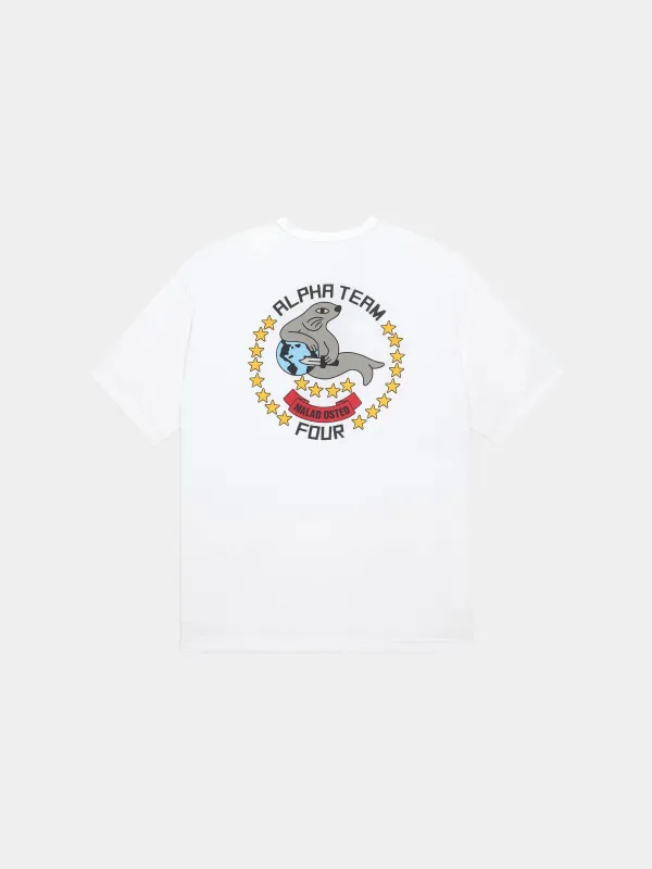 RELAXED ALPHA SEAL TEE (WHITE) made by Alpha Industries