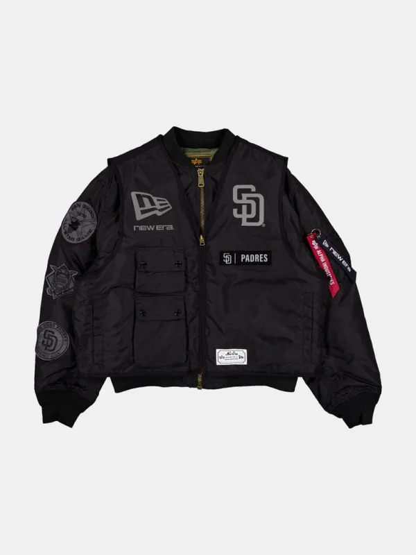 SAN DIEGO PADRES X ALPHA X NEW ERA MA-1 BOMBER JACKET WITH VEST made by Alpha Industries