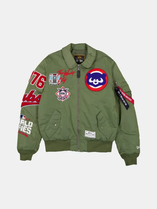 CHICAGO CUBS X ALPHA X NEW ERA MA-1 COLLARED BOMBER JACKET made by Alpha Industries