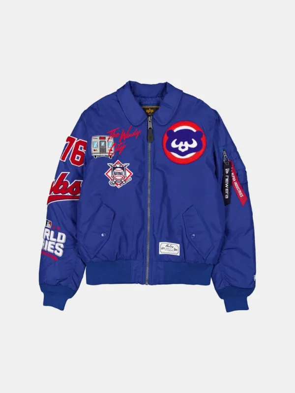CHICAGO CUBS X ALPHA X NEW ERA MA-1 COLLARED BOMBER JACKET made by Alpha Industries