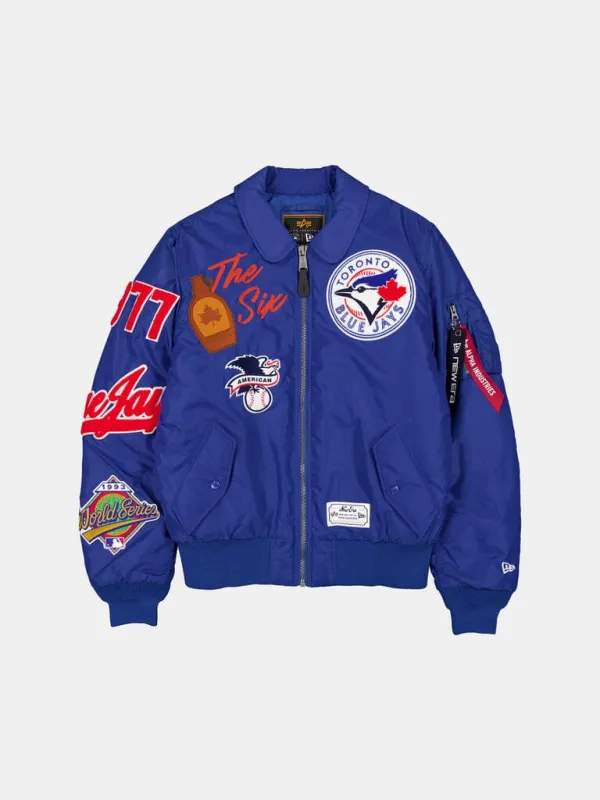 TORONTO BLUE JAYS X ALPHA X NEW ERA MA-1 COLLARED BOMBER JACKET made by Alpha Industries