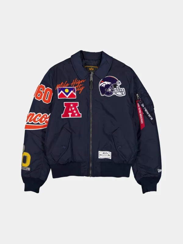 DENVER BRONCOS X ALPHA X NEW ERA MA-1 COLLARED BOMBER JACKET made by Alpha Industries