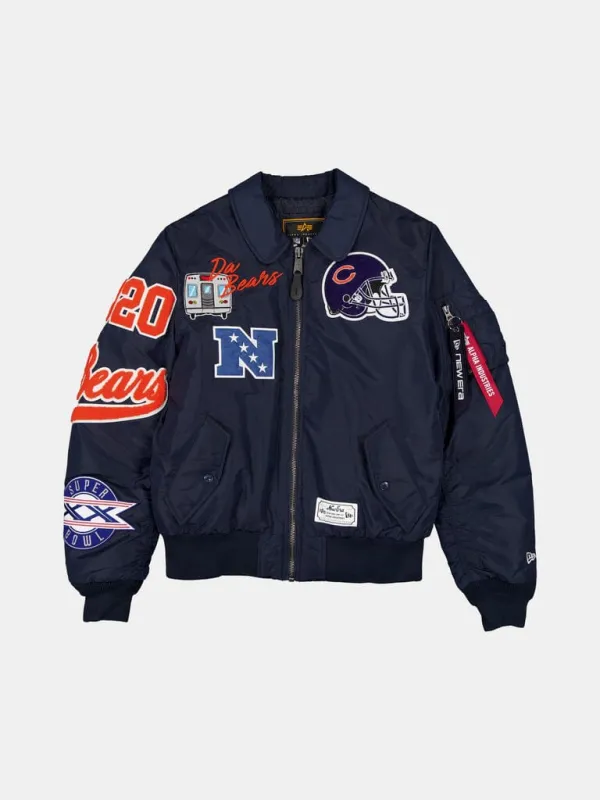 CHICAGO BEARS X ALPHA X NEW ERA MA-1 COLLARED BOMBER JACKET made by Alpha Industries