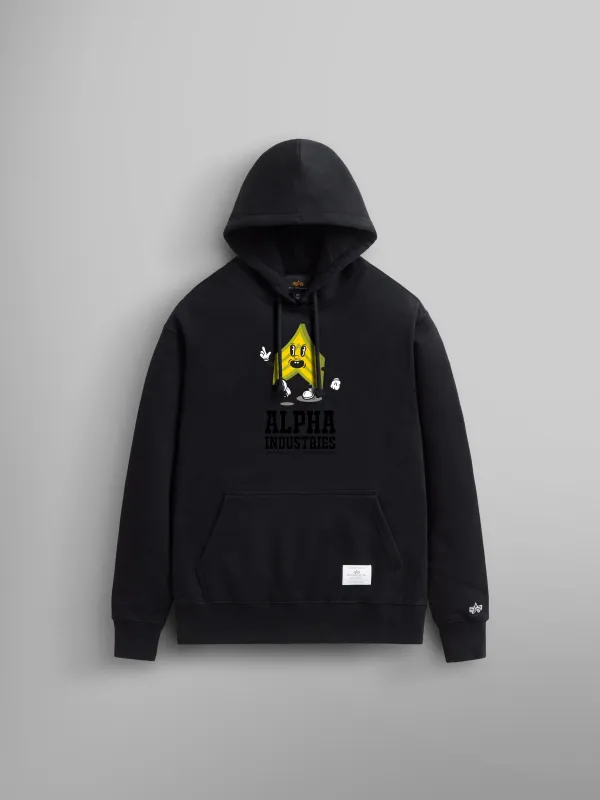 ALPHA BADGE HOODIE (BLACK) made by Alpha Industries