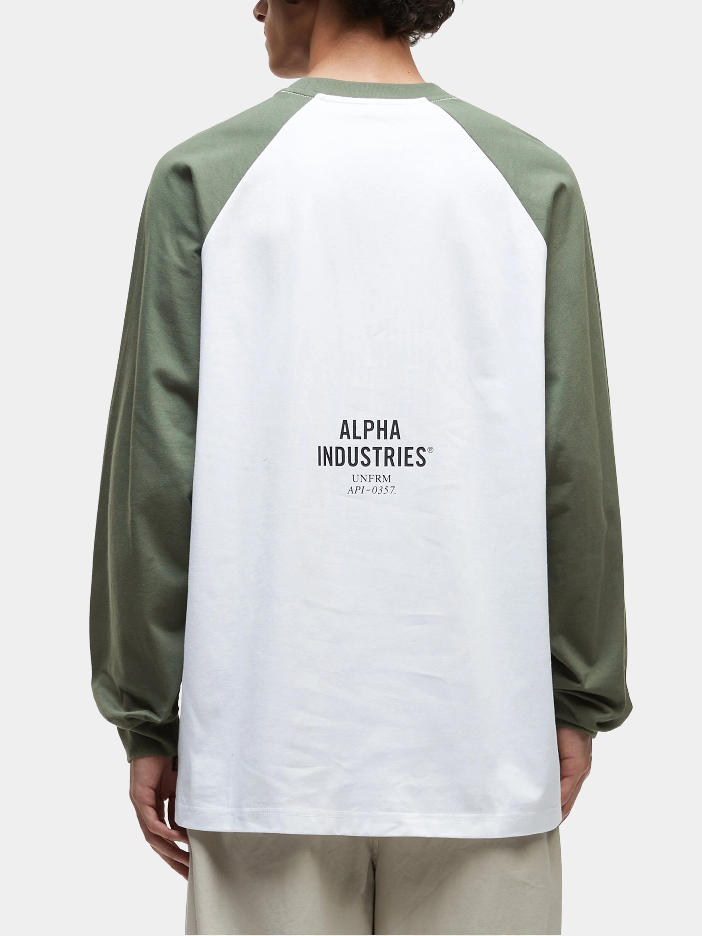 UNFRM LONG-SLEEVED RAGLAN T-SHIRT (GREEN, BLACK) sold by Alpha Industries product image thumbnail 2