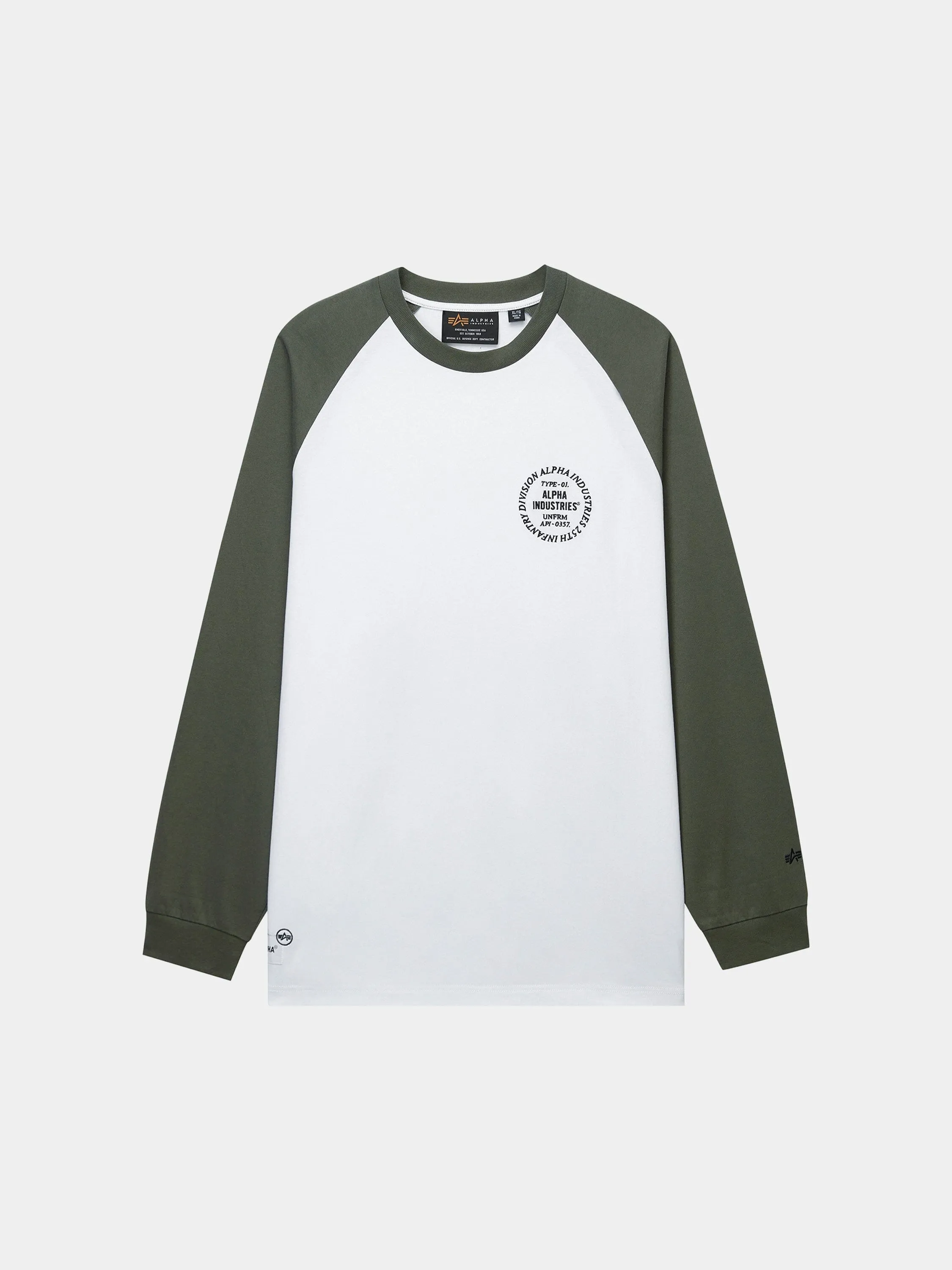 UNFRM LONG-SLEEVED RAGLAN T-SHIRT (GREEN, BLACK) sold by Alpha Industries