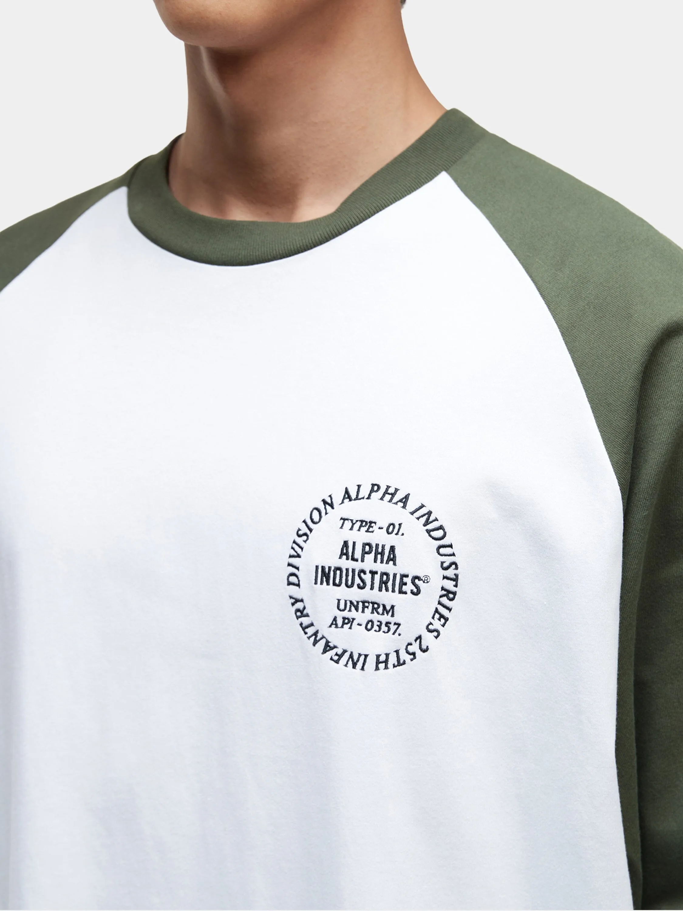 UNFRM LONG-SLEEVED RAGLAN T-SHIRT (GREEN, BLACK) sold by Alpha Industries product image thumbnail 5