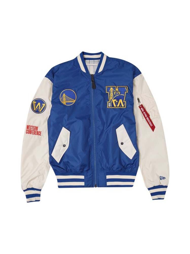 GOLDEN STATE WARRIORS X ALPHA X NEW ERA L-2B BOMBER JACKET sold by Alpha Industries