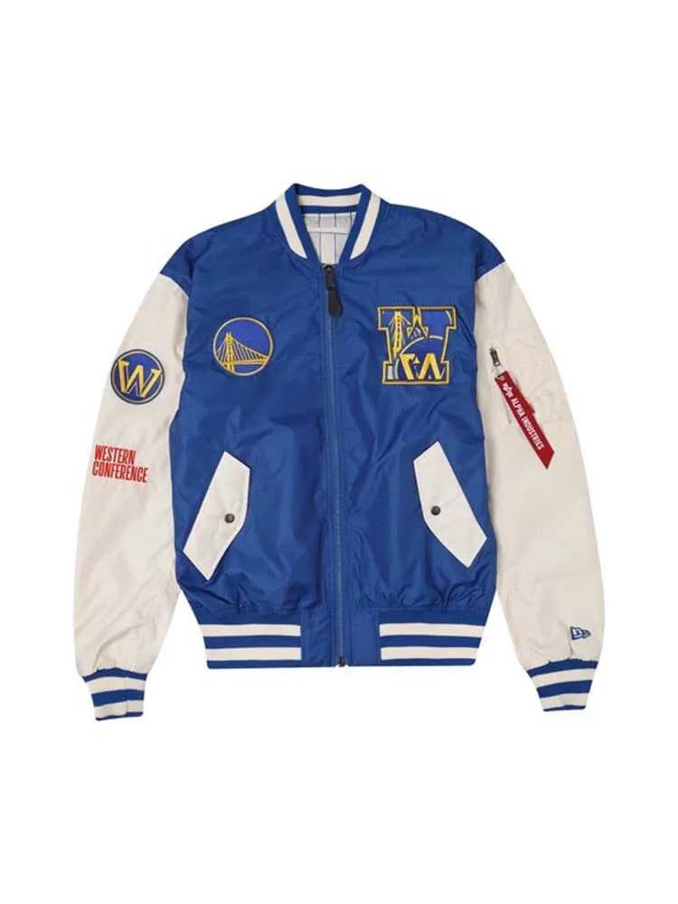 GOLDEN STATE WARRIORS X ALPHA X NEW ERA L-2B BOMBER JACKET sold by Alpha Industries