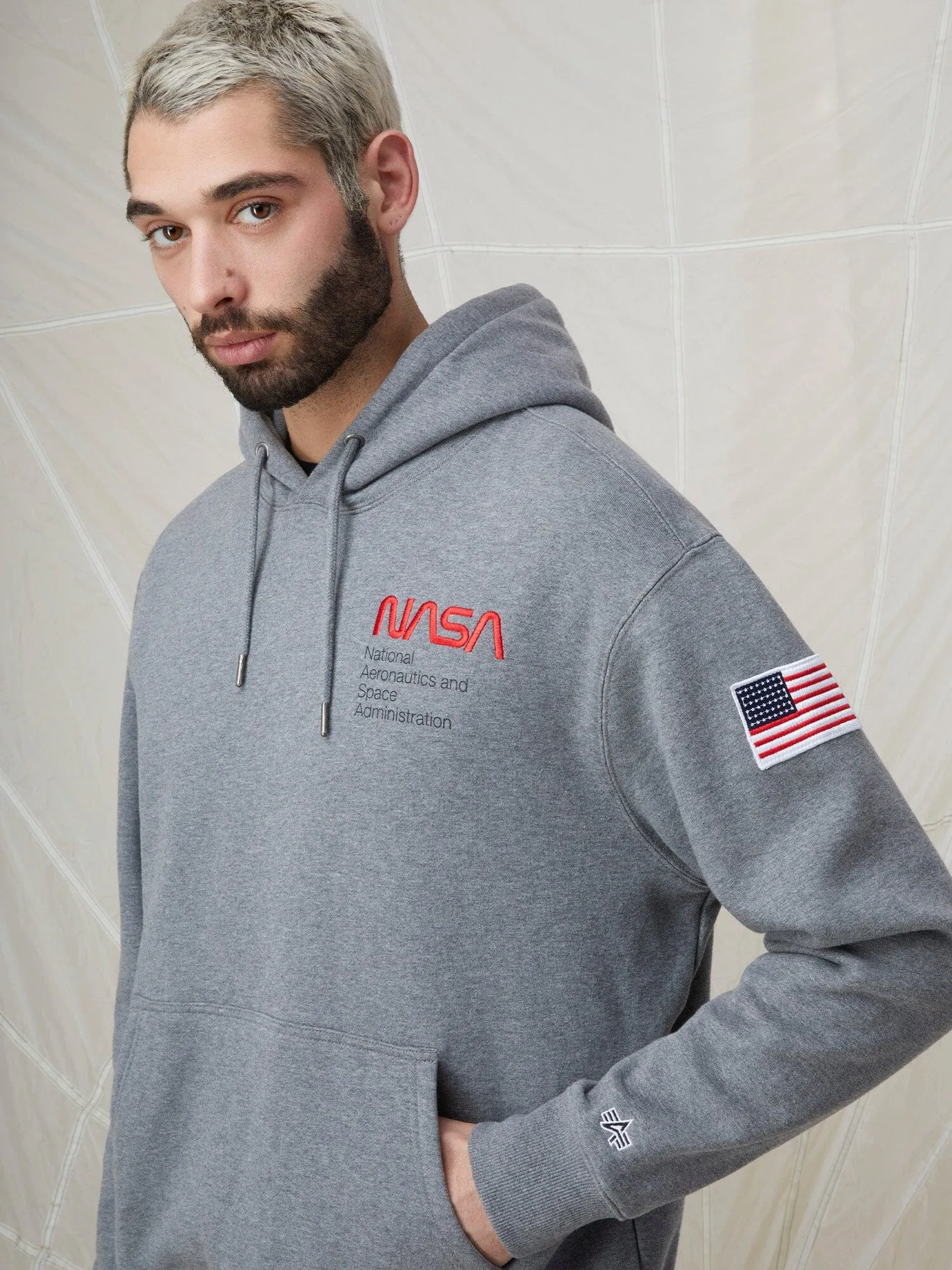 NASA WORM LOGO HOODIE sold by Alpha Industries product image thumbnail 4