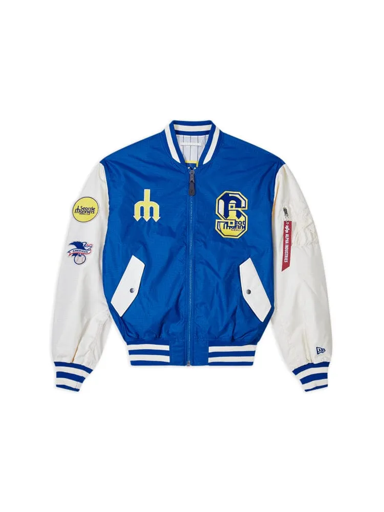 SEATTLE MARINERS X ALPHA X NEW ERA L-2B BOMBER JACKET sold by Alpha Industries