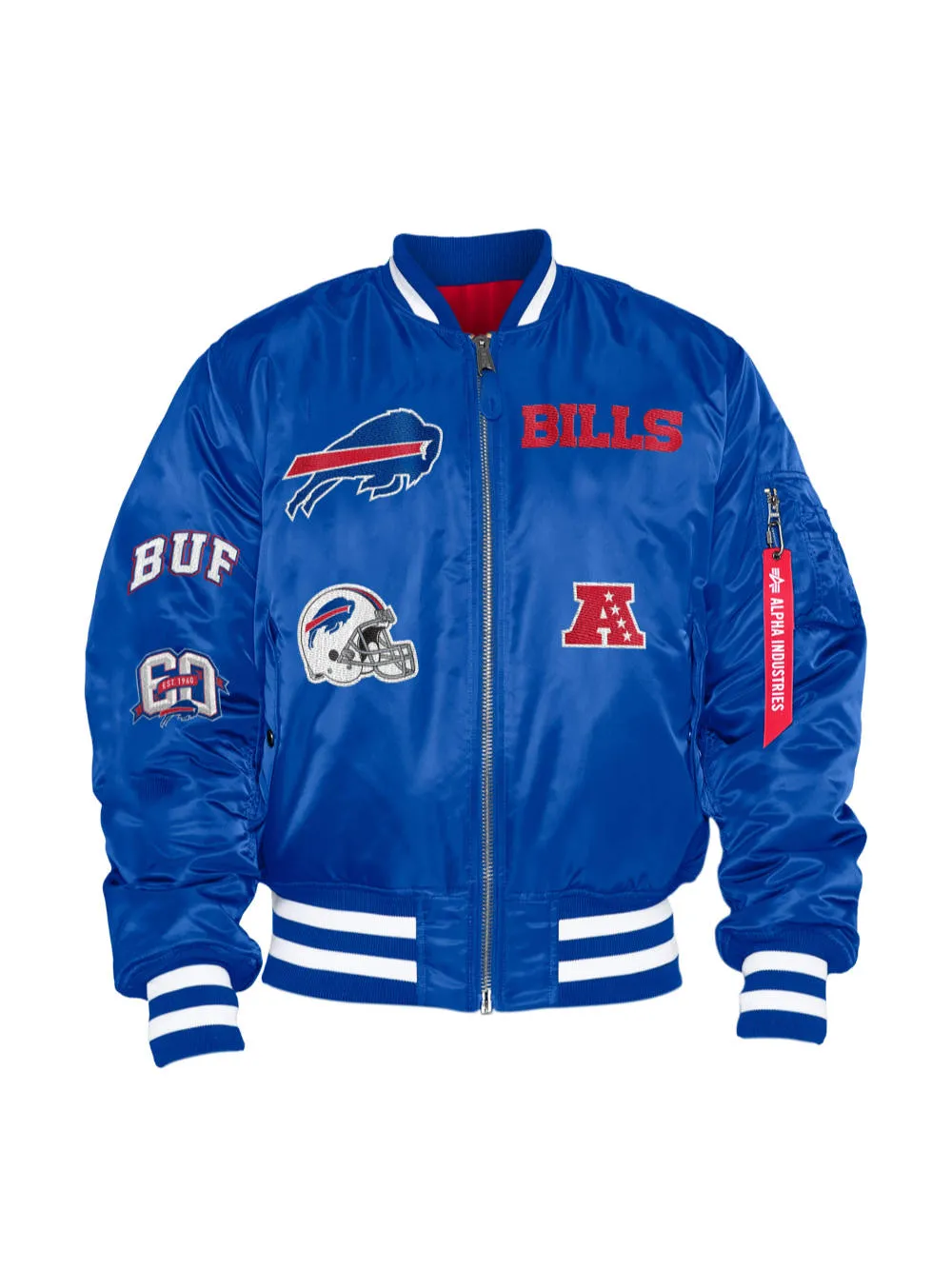 BUFFALO BILLS X ALPHA X NEW ERA MA-1 BOMBER JACKET sold by Alpha Industries