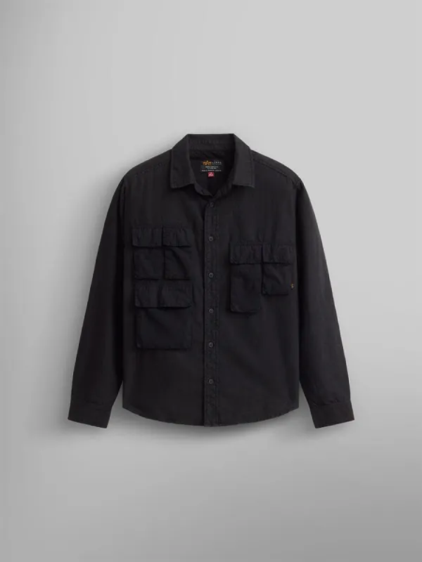 LONG SLEEVE MULTI POCKET SHIRT (BLACK) sold by Alpha Industries