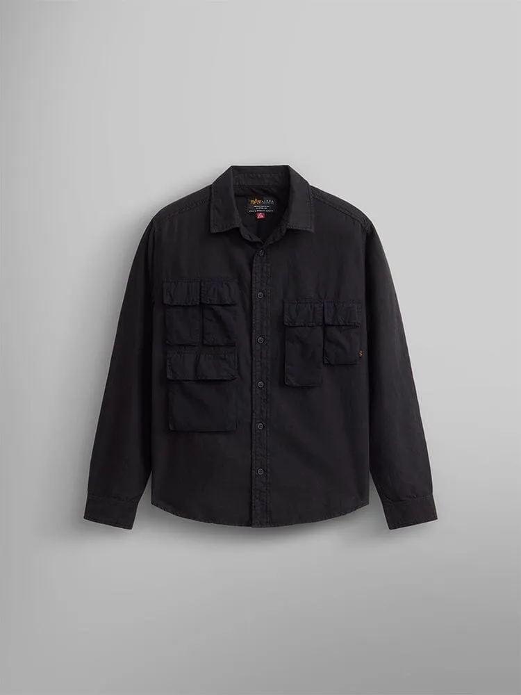 LONG SLEEVE MULTI POCKET SHIRT (BLACK) sold by Alpha Industries