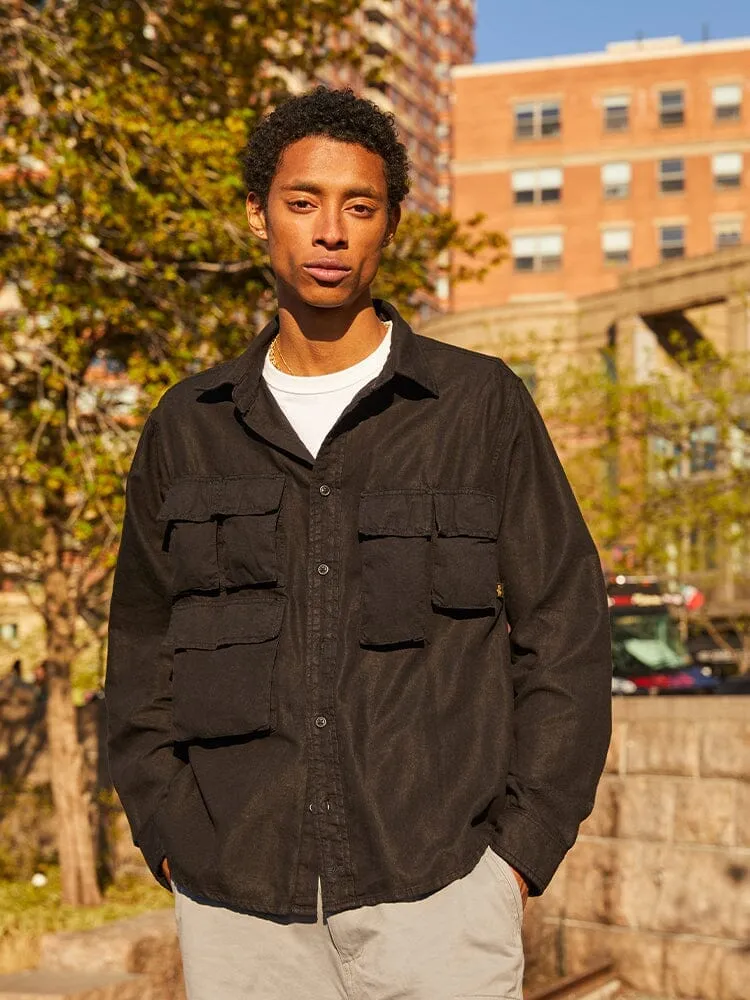 LONG SLEEVE MULTI POCKET SHIRT (BLACK) sold by Alpha Industries product image thumbnail 2