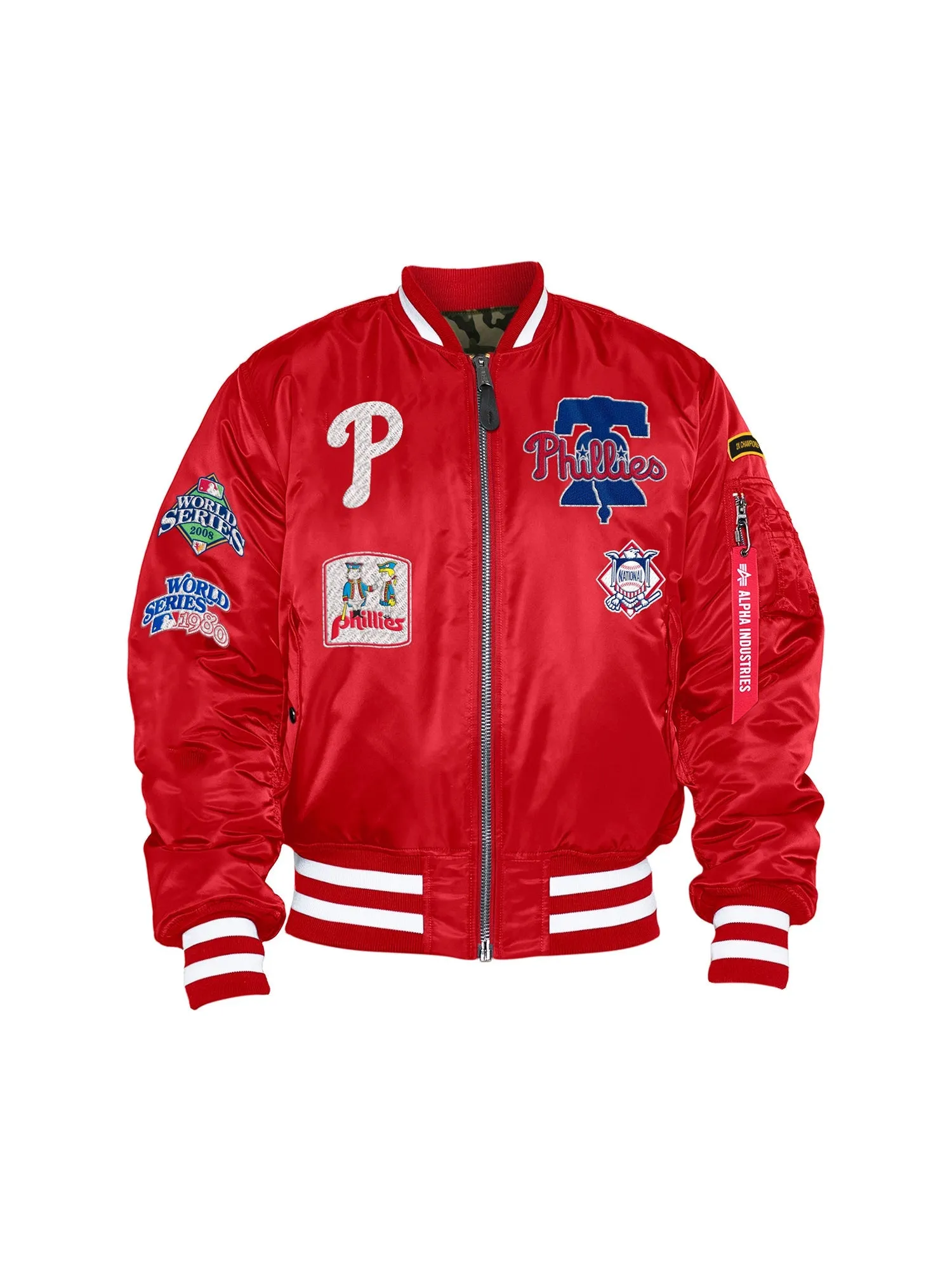 PHILADELPHIA PHILLIES X ALPHA X NEW ERA MA-1 BOMBER JACKET sold by Alpha Industries