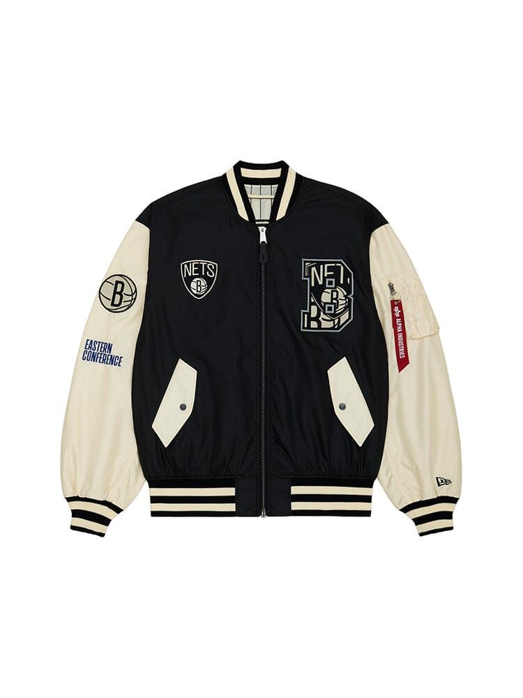 BROOKLYN NETS X ALPHA X NEW ERA L-2B BOMBER JACKET sold by Alpha Industries