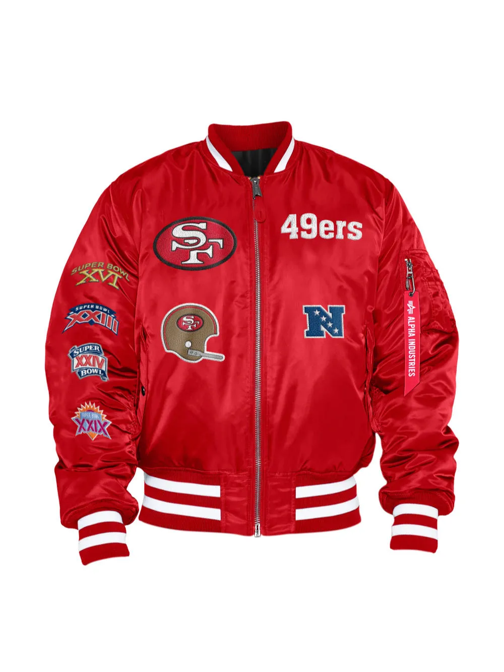 SAN FRANCISCO 49ERS X ALPHA X NEW ERA MA-1 BOMBER JACKET (HISTORIC LOGO) sold by Alpha Industries