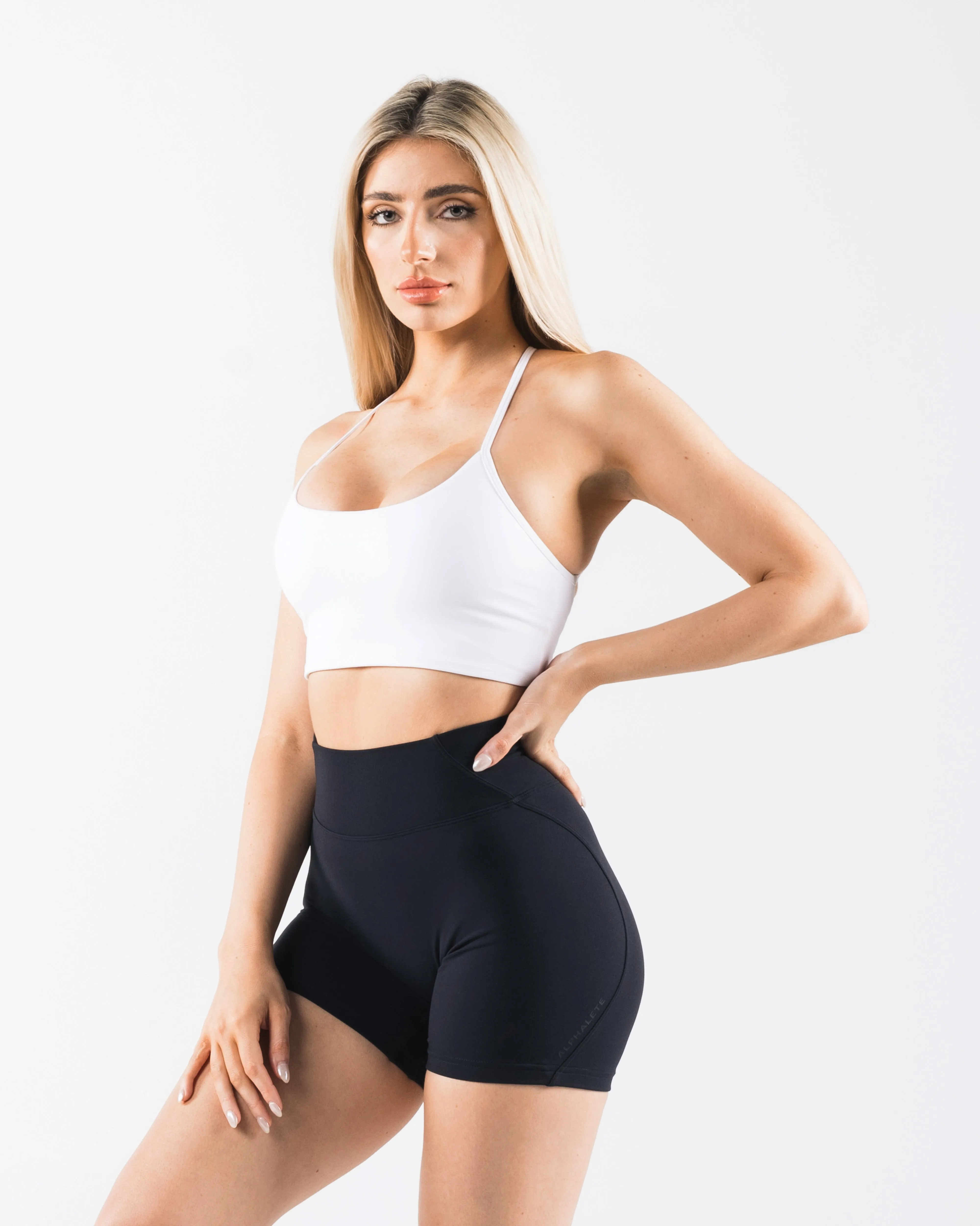 Aura Strappy Longline Bra - White sold by Alphalete product image thumbnail 4