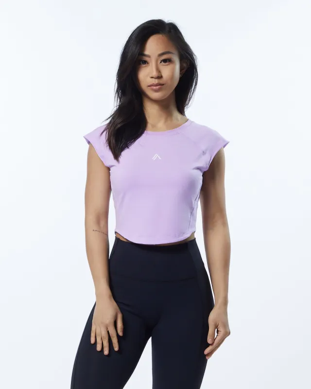 Velocity Crop Tee - Static Lavender sold by Alphalete