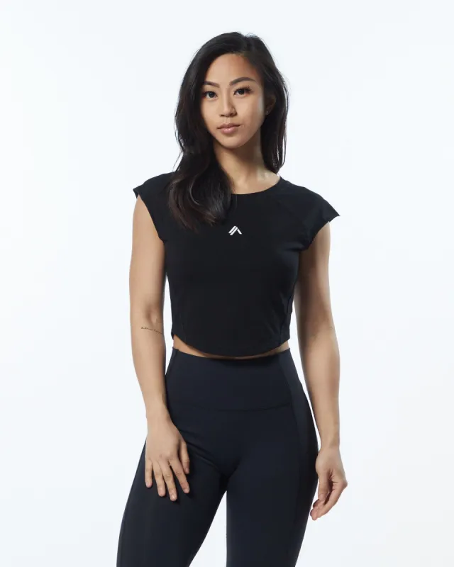 Velocity Crop Tee - Blackout sold by Alphalete