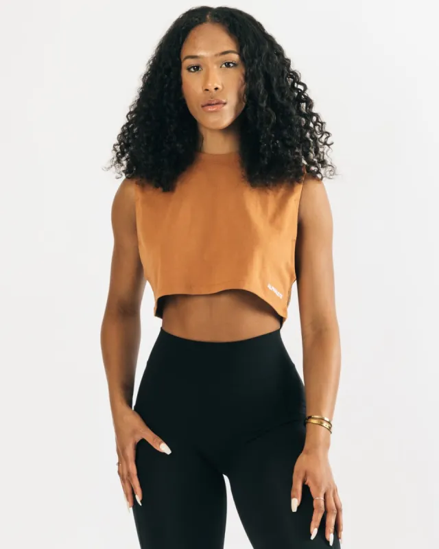 Heavy Cotton Cropped Cutoff - Clay sold by Alphalete