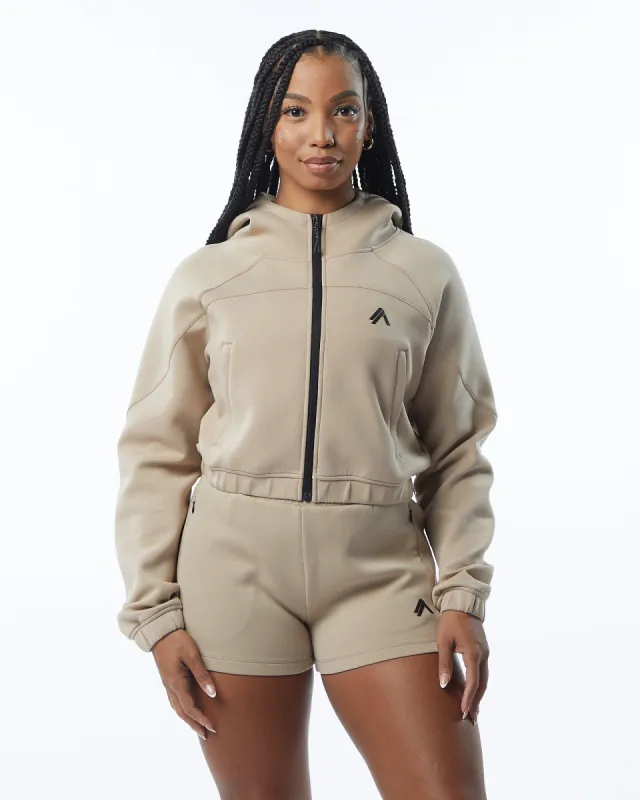 ELMTS Full-Zip Crop Jacket - Tan sold by Alphalete