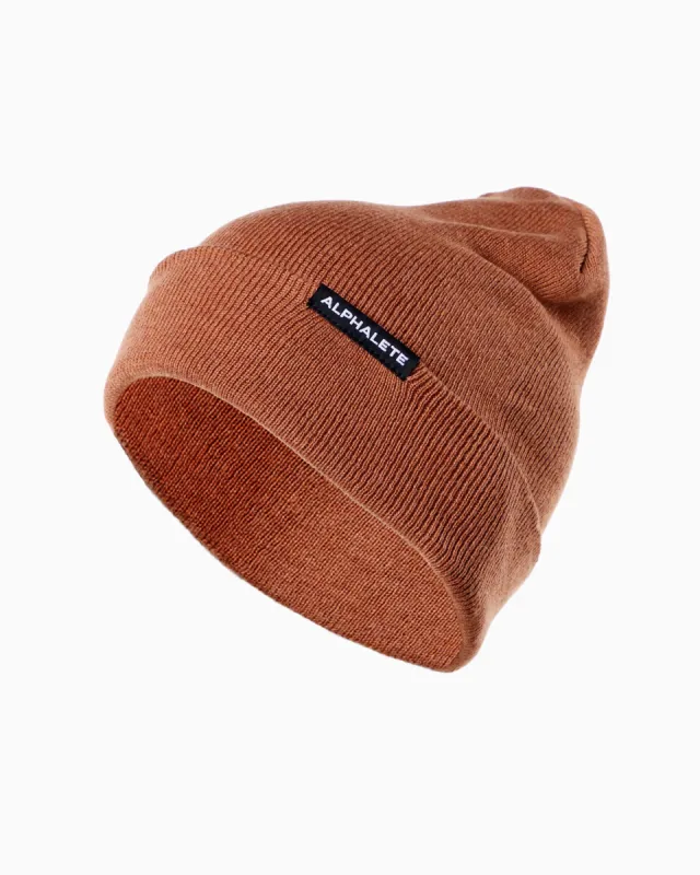 Essential Foldover Beanie - Clay sold by Alphalete