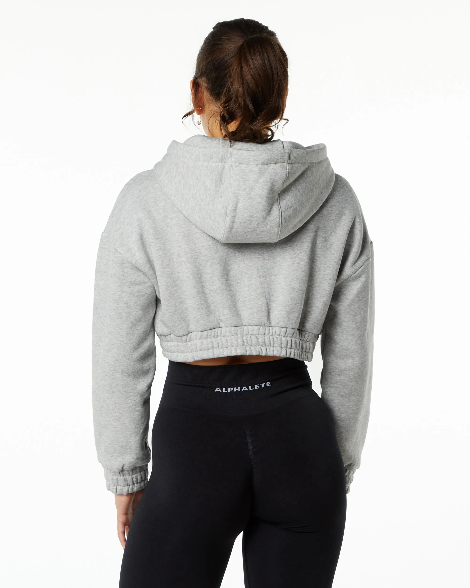 Classic Capital Crop Hoodie - Heather Grey sold by Alphalete product image thumbnail 3