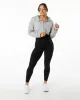 Classic Capital Crop Hoodie - Heather Grey sold by Alphalete