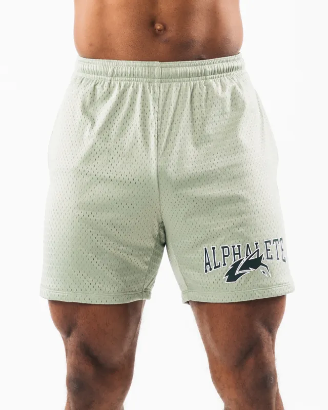 Wolf Head Mesh Short 6" - Sage sold by Alphalete