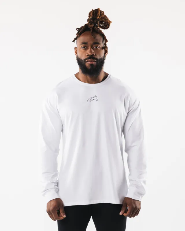 Wolf Head LS Tee - White sold by Alphalete