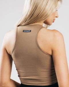 Essential Crop Tank - Dark Tan sold by Alphalete