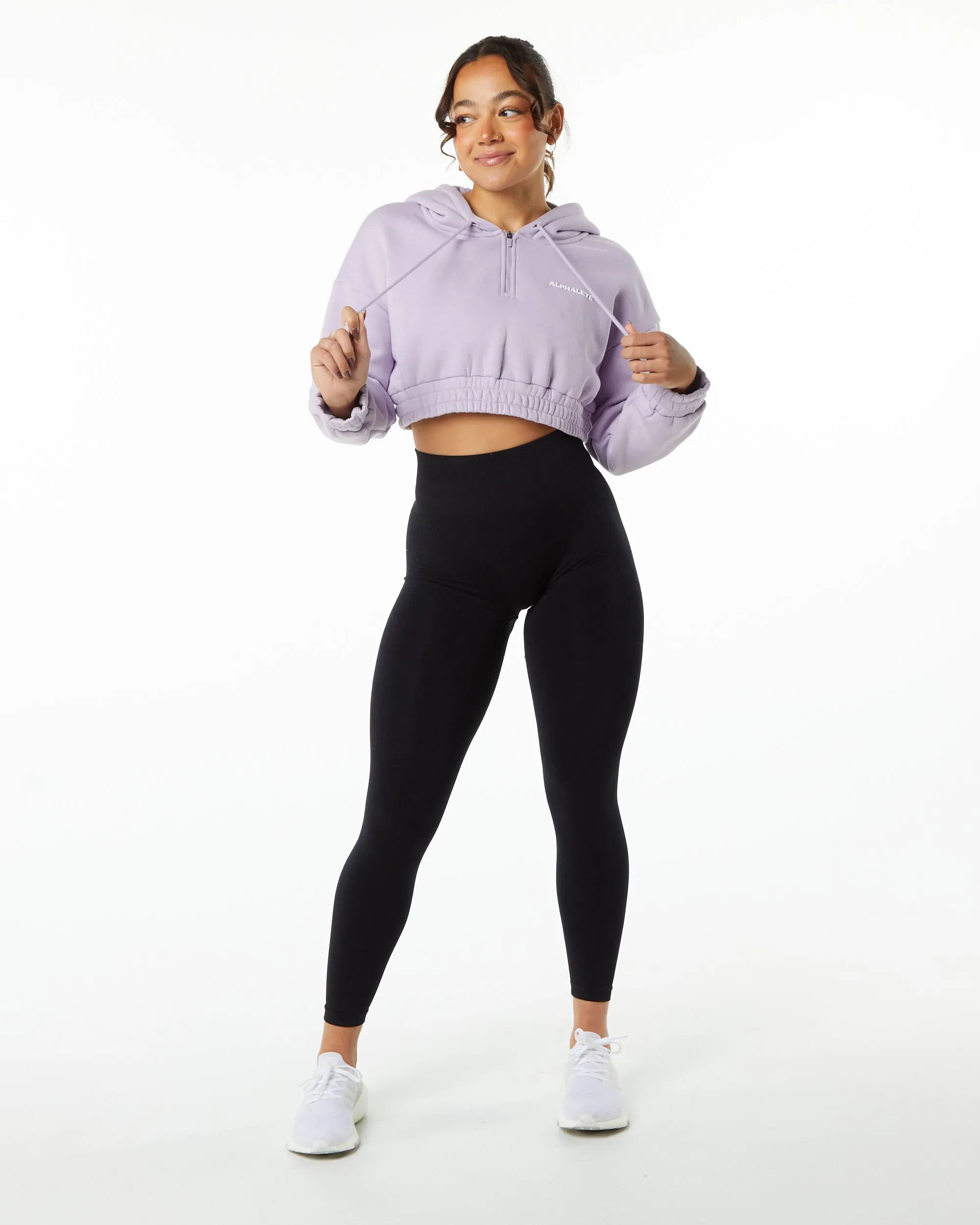 Classic Capital Crop Hoodie - Misty Lilac sold by Alphalete product image thumbnail 4