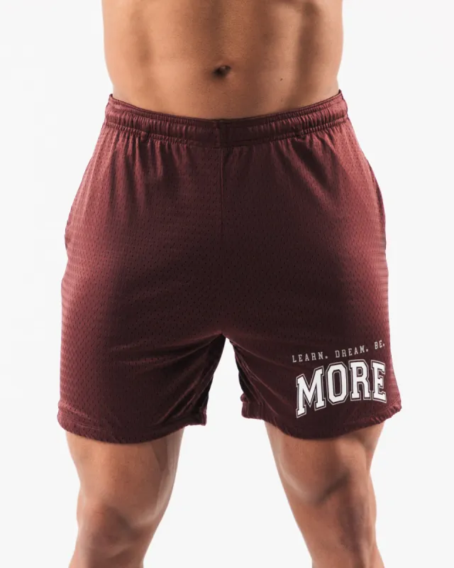 LDB More Mesh Short 6” - Burgundy sold by Alphalete