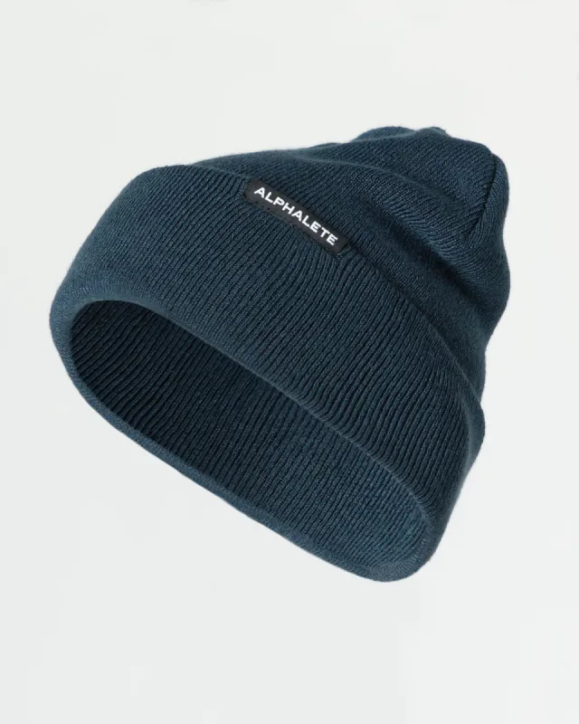 Essential Foldover Beanie - Midnight sold by Alphalete