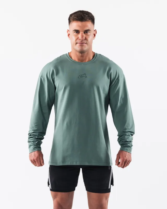 Wolf Head LS Tee - Sage sold by Alphalete