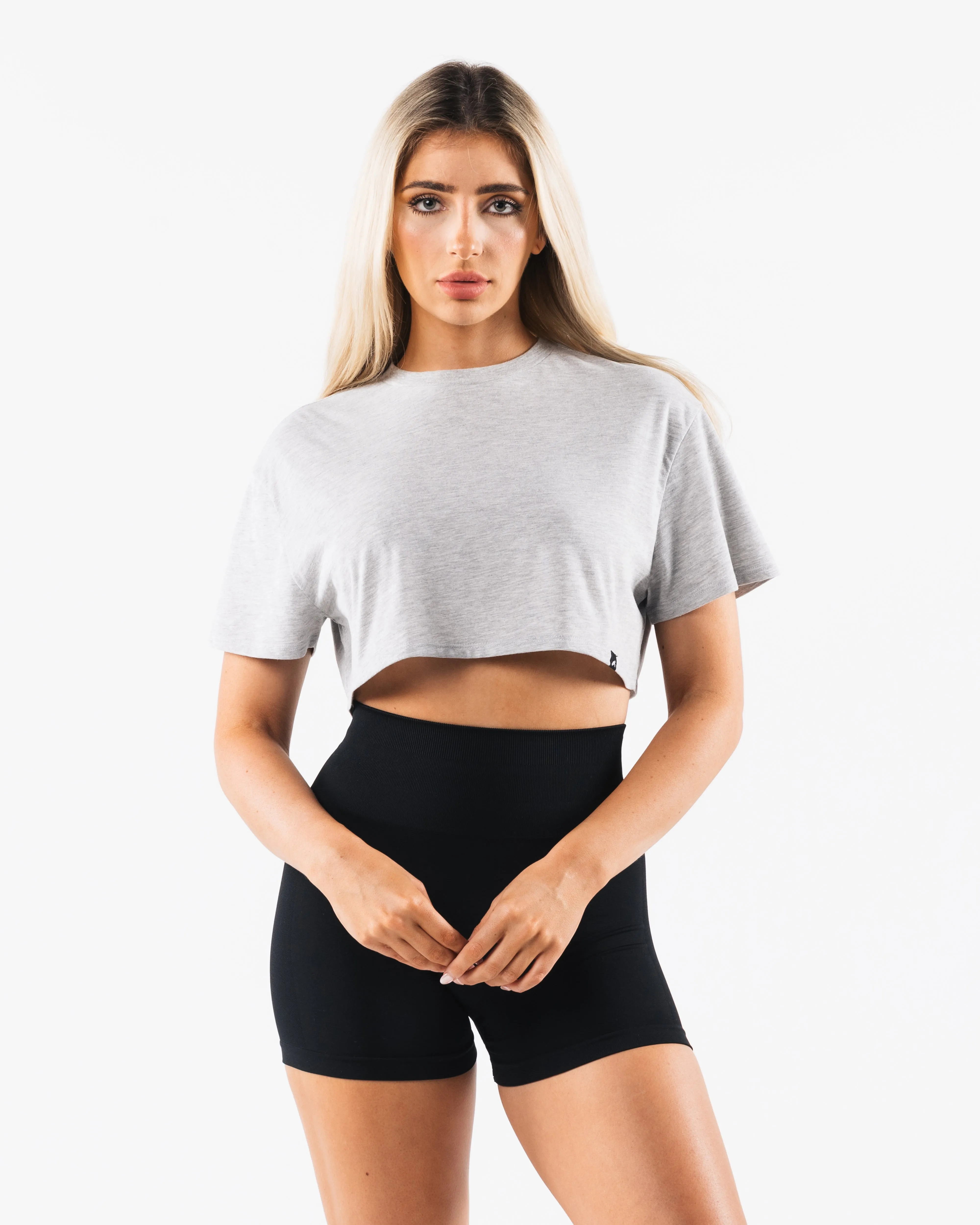 OT Oversized Crop Tee - Light Heather Grey sold by Alphalete